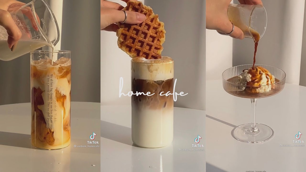 iced coffee home cafe- tiktok compilation~ - YouTube