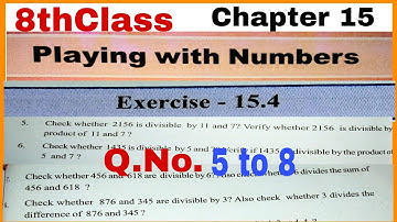 8thClass, Playing with Numbers, Exercise 15.3, Q.No.5, 6, 7, 8