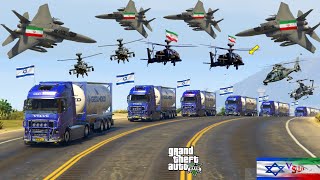 Irani Fighter Jets, Drones & War Helicopter Attack on Israeli Second Oil Convoy in Jerusalem - GTA 5