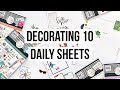 Decorating 10 Daily Sheets in One Video! // Easy Ways to Make Daily Sheets Cute // The Happy Planner