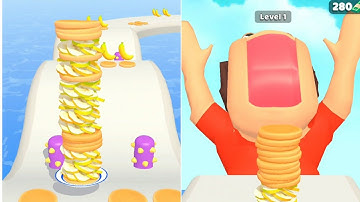 Pancake Run 🌈🍌🥖 All Levels Gameplay Android İos