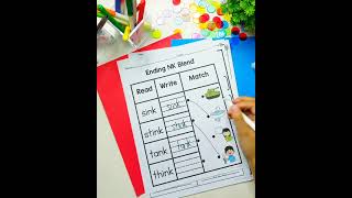 Ending NK Blend Worksheets  Final Blend Practice Printable for Kindergarten & 1st Grade Phonics