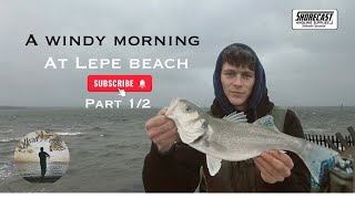 Bass Fishing at Lepe beach in strong wind!! Part 1/2 (The Solent UK)