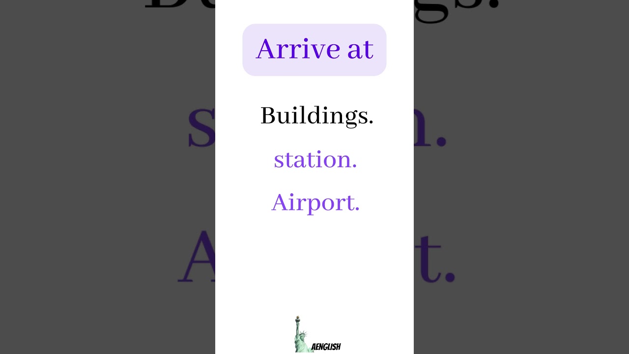 "Arrive in and arrive at"- Learn English grammar. 