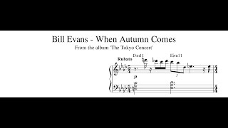 Bill Evans  - When Autumn Comes - Piano Transcription (Sheet Music in Description)