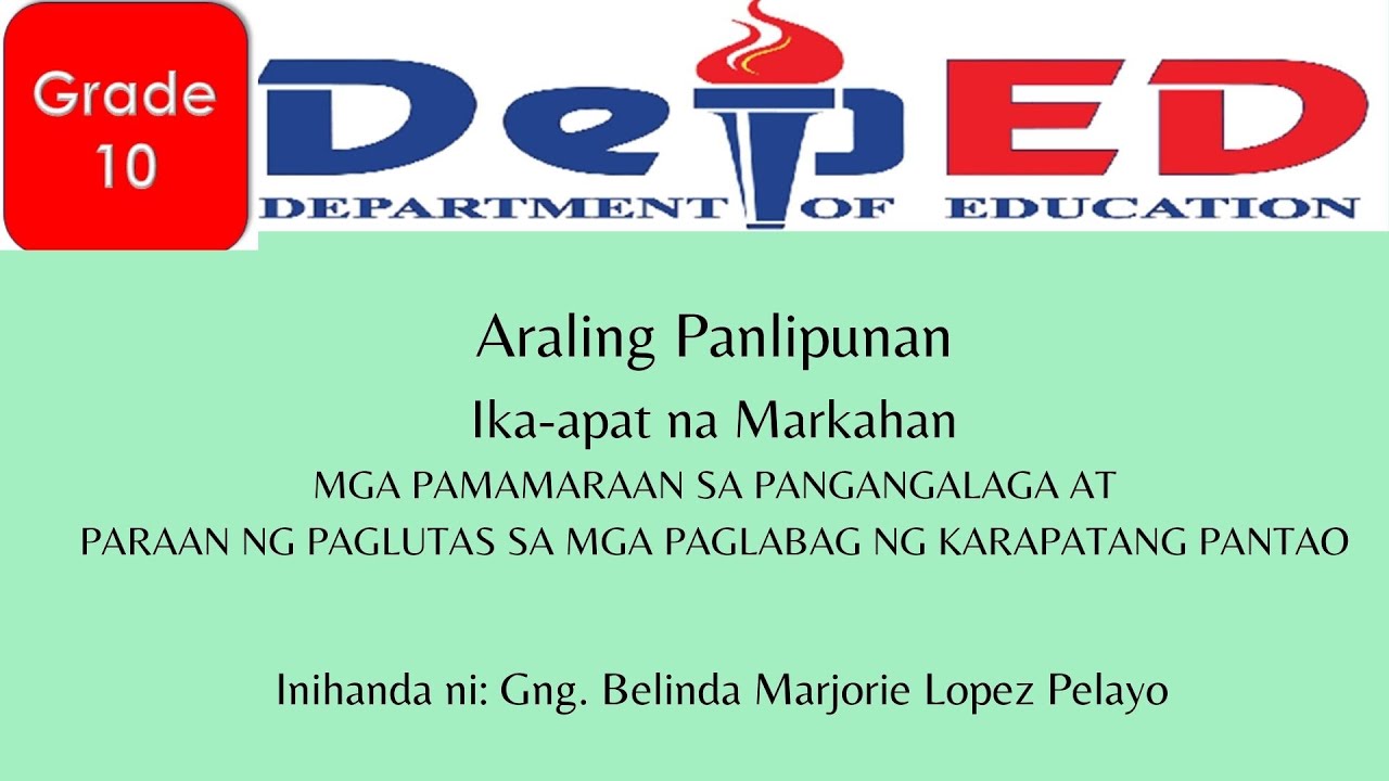 Limang Pamamaraan Sa Pangangalaga Ng Karapatang Pantao Numero Limang