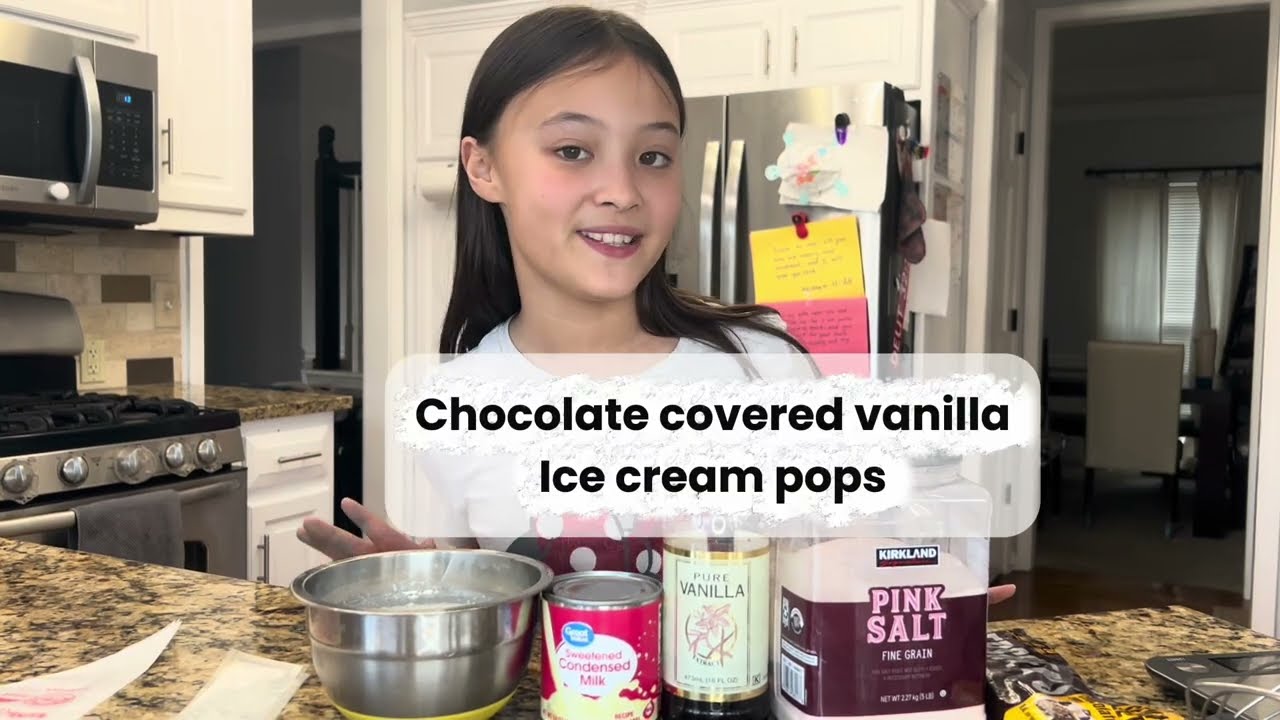 Chocolate covered vanilla ice cream pops!  FROM SCRATCH 🍦+ 🍫