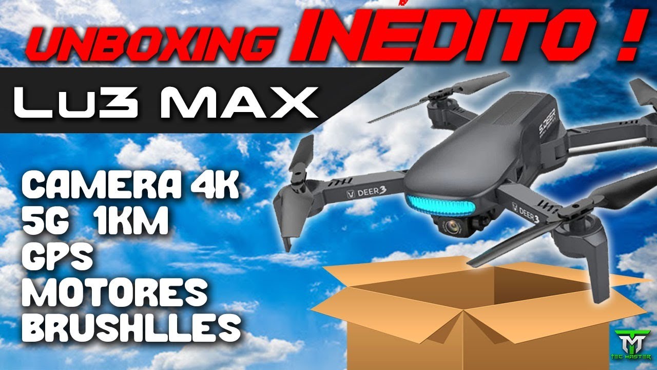Drone Lu3Max bom e barato top com GPS BRUSHLESS 5G 4K Bag 2 baterias  unboxing - YouTube
