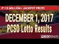 PCSO Lotto Results Today December 1, 2017 (6/58, 6/45, 4D, Swertres & EZ2)