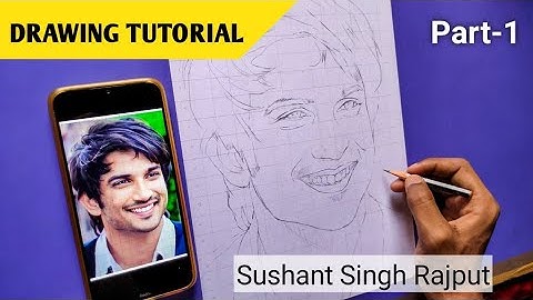 How to Draw SUSHANT SINGH RAJPUT | Outline by Grid Method