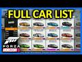 Forza Horizon 6 : FULL CAR LIST + DLC CARS!!!