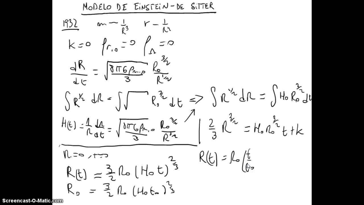 82 Teoría de la Relatividad - Cosmología - Modelo Einstein-De Sitter -  YouTube