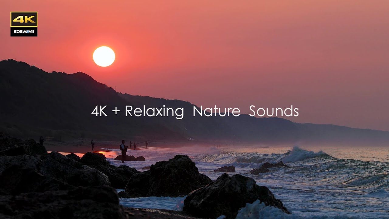 4K   気分転換したい時に見る朝日と波の音動画　15分