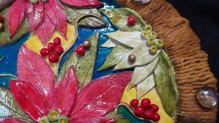 Christmas flowers using wallputty / wall putty craft ideas /Christmas decoration ideas
