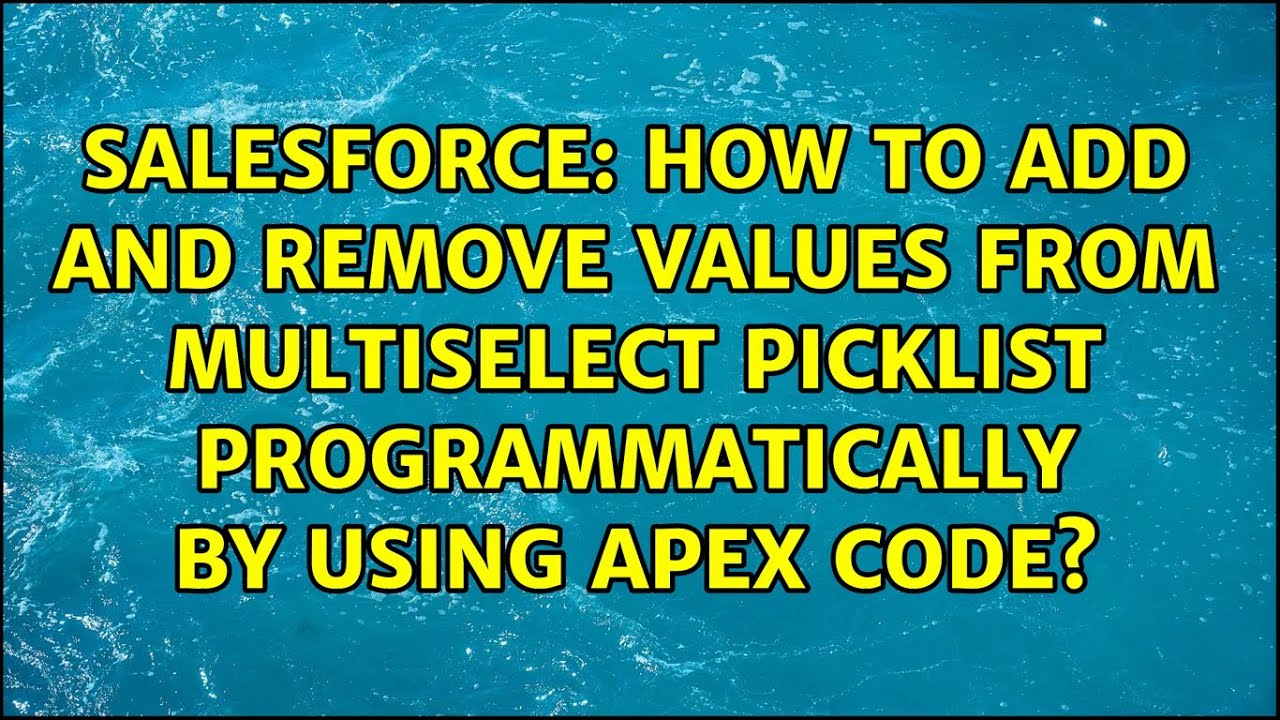 How to add and remove values from multiselect picklist programmatically ...