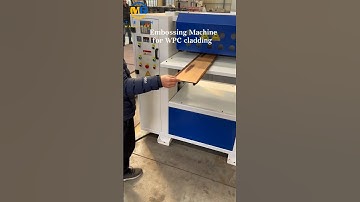 Double side embossing machine makes wooden patterns on wood plastic cladding profiles