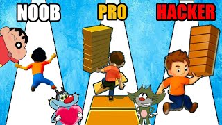 NOOB vs PRO vs HACKER | In Shortcut Run | With Oggy, Jack, Shinchan | OGGMER YT