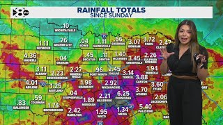 Rain falls heavily across North Texas, adding to rainfall totals