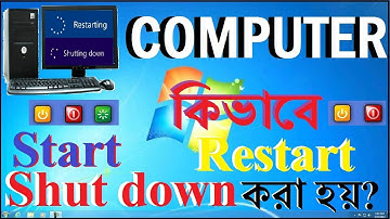 How to start restart shutdown a computer| কিভাবে কম্পিউটারকে চালু, রিস্টার্ট এবং বন্ধ করা হয়।