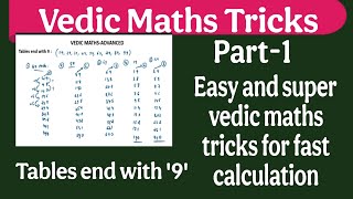 Tables End With 9 Vedic Maths Advance Level Table Tricks Learn Simple 19-99 Table Tricks