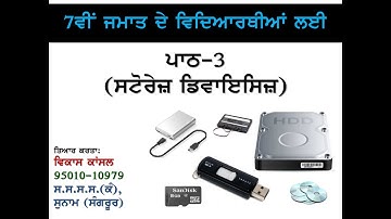 PSEB | 7th Class | Chapter 3 - Storage Devices New (For Self Explanation By Teacher)