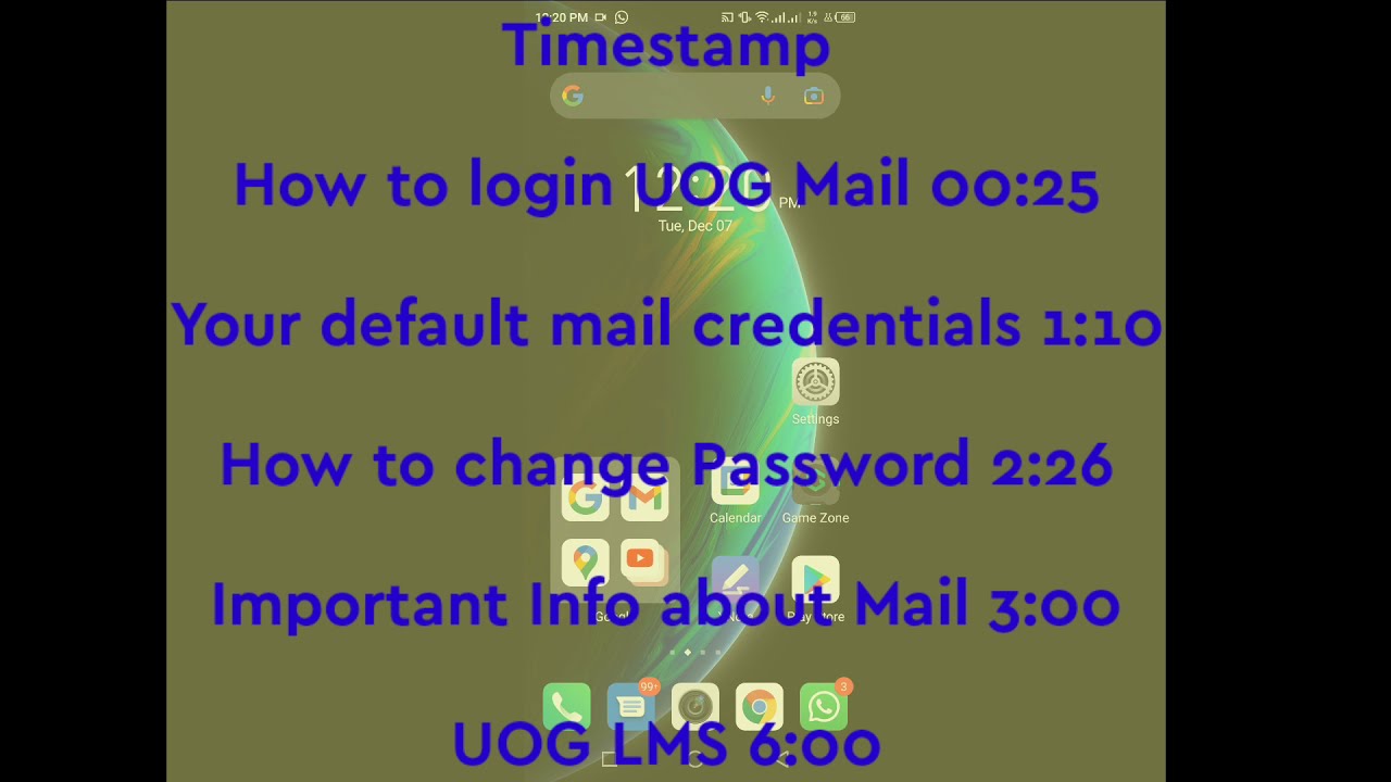 How to login UOG Mails and important info - Mails Generated