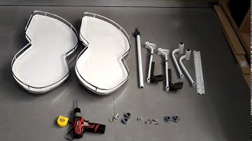 How to install VADANIA kitchen blind corner swing tray cabinet pull out organizer?