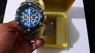 Invicta Pro Diver 51MM GOLD STAINLESS STEEL WITH FLAME FUSION CRYSTAL. LUXURY MEN WATCH