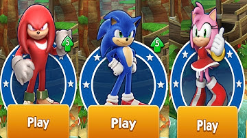 Sonic Dash - Movie Sonic vs Movie Knuckles vs Amy Sonic Unlocked - All Characters Unlocked