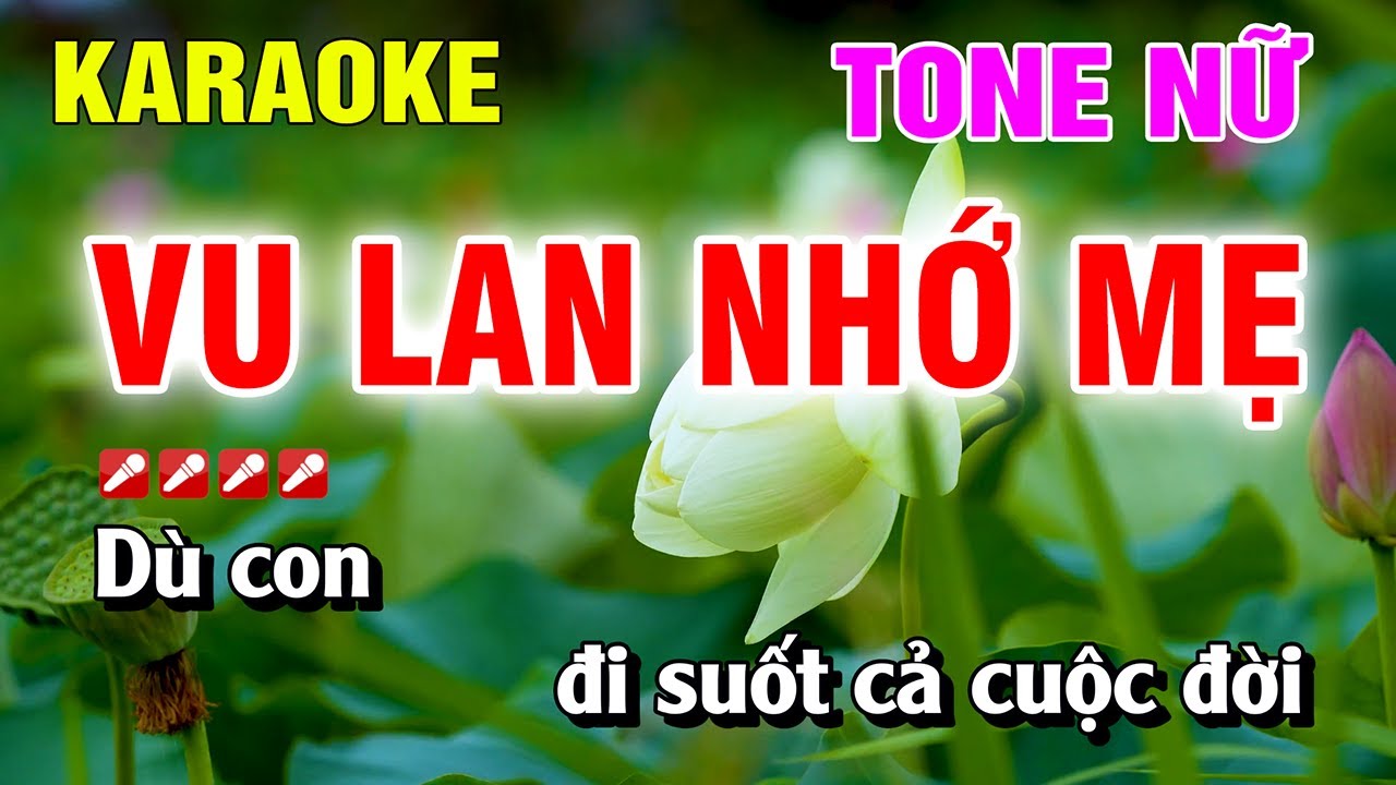 Karaoke Vu Lan Nhớ Mẹ Tone Nữ Nhạc Sống Dễ Hát | Nguyễn Linh