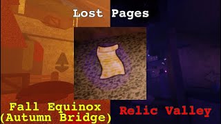 Roblox Flood Escape 2 Fall Equinox and Relic Valley Lost Page Locations!
