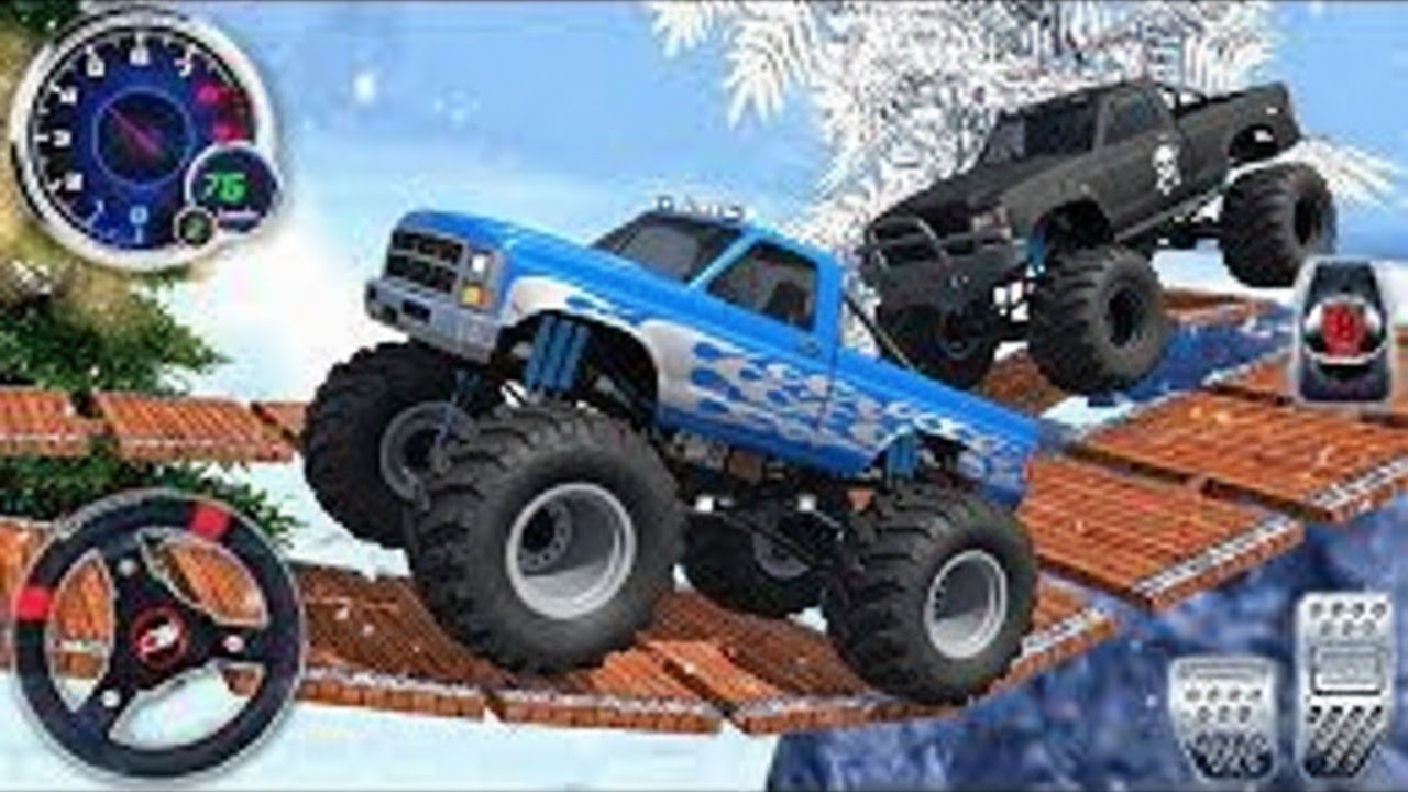 Offroad Monster Truck Driving Simulator - Impossible Jeep Stunt Ramp Racing 3D - Android GamePlay #3