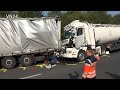 27.08.2019 - VN24 - (Teil1) Silozug prallt auf Sattelzug - Fahrer klemmt auf A1