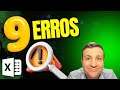 9 tipos de erros no Excel