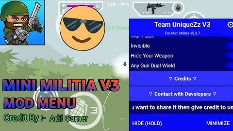 DA2||MINI MILITIA HACK MOD MENU||DA2
