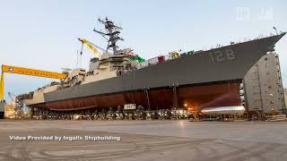 Promotional video shows launch of new missile destroyer in Pascagoula