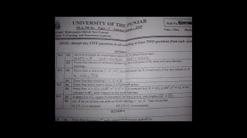 Past paper M.sc Mathematics part 1 2019Topology and Functional Analysis