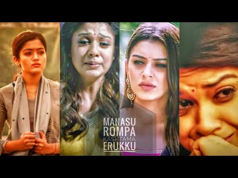 Manasu Rompa kozhappama erukku 😔 girl sad 💔 feeling alone WhatsApp status video