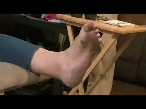 Bored dirty feet