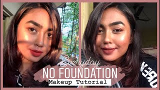 SIMPLISTIC EVERYDAY MAKEUP TUTORIAL WITHOUT FOUNDATION | No foundation makeup look | Natural Makeup screenshot 2