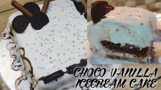 Choco vanilla ice cream cake||Chocolate cake||Ice cream cake||Baskin Robins Style||Easy Cake