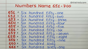 Write number names 651 to 700 in words II 651 to 700 number names II write spelling 651 to 700