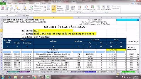 Cách lập sổ chi tiết tài khoản kế toán trên Excel