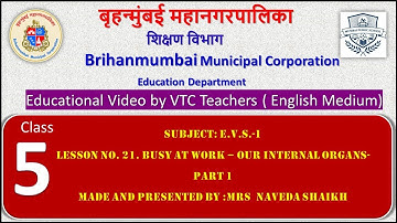 Class 5/E.V.S.1/L 21.BUSY AT WORK-OUR INTERNAL ORGANS PART 1/ by BMC VTC Teacher  MRS. NAVEDA SHAIKH