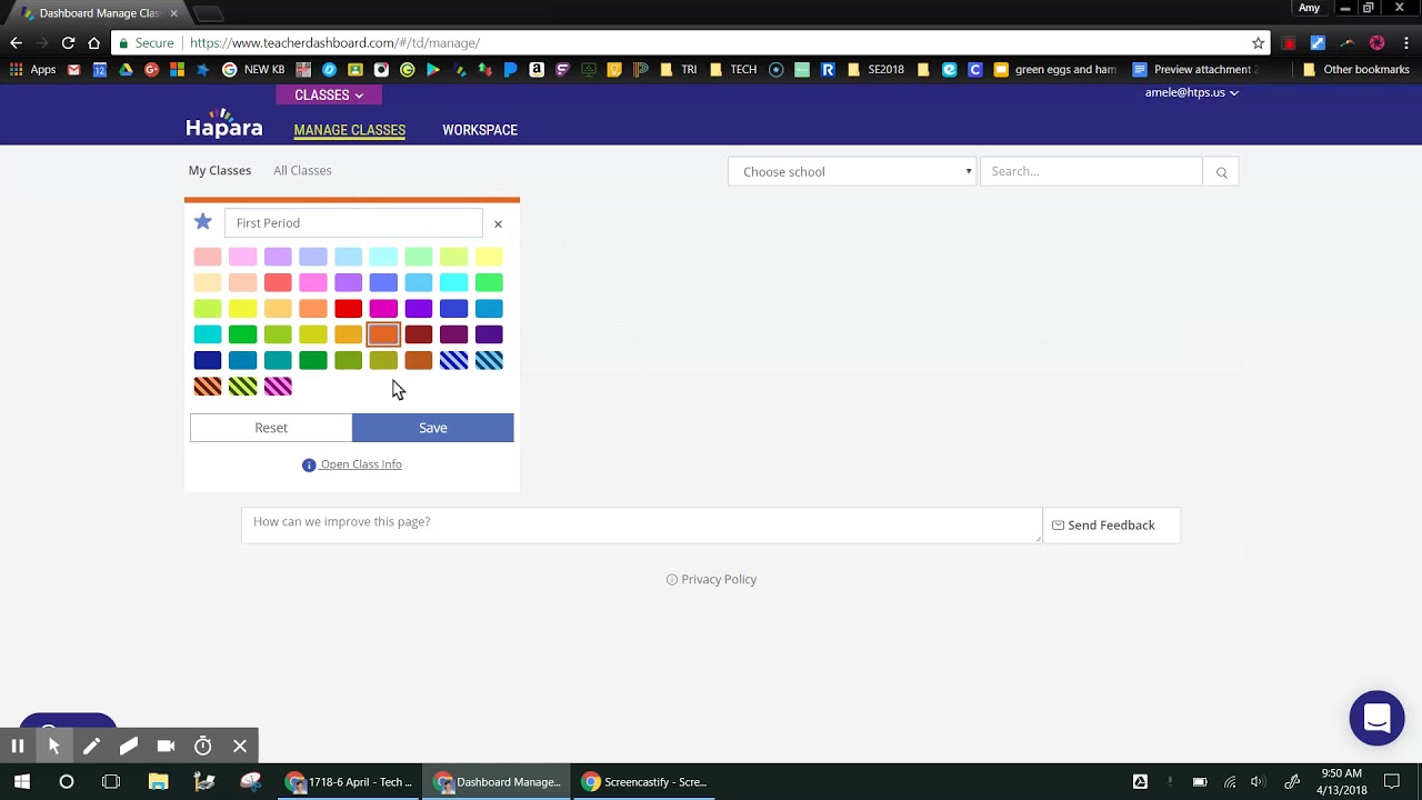 April 2018 - Renaming and Color Coding Classes in Hapara - YouTube
