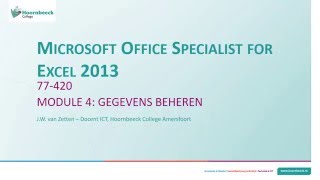 Microsoft Office Specialist for Excel 2013 - Module 4