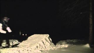 Backyard Snowboard Jump Sesh