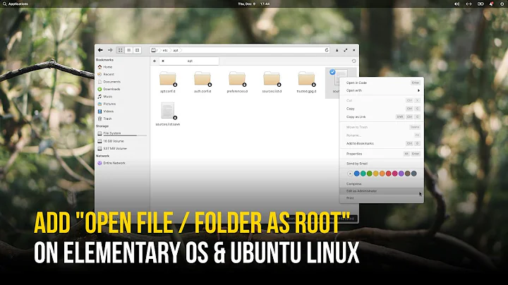 Add Open File / Folder as Root / Administrator in Elementary OS and Ubuntu Right Click Menu