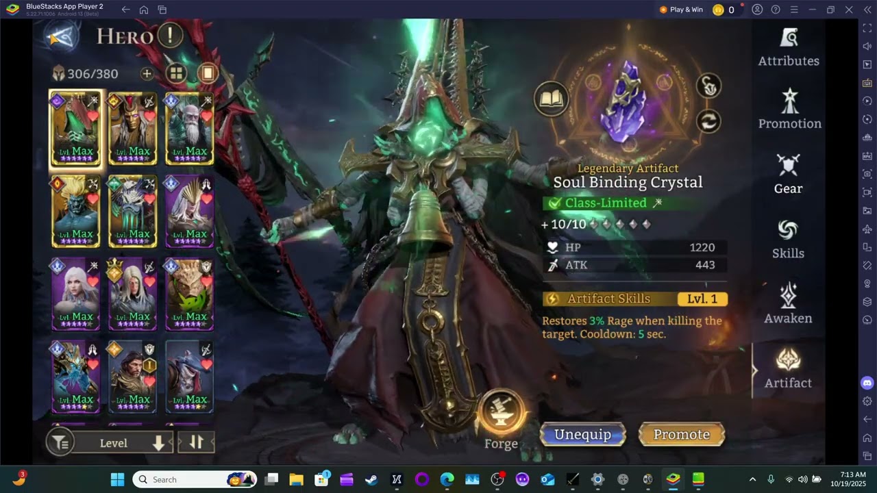 [Watcher of Realms][Artifact Material Raid] unlocked [Artifacts] and i can easily farm stage 10