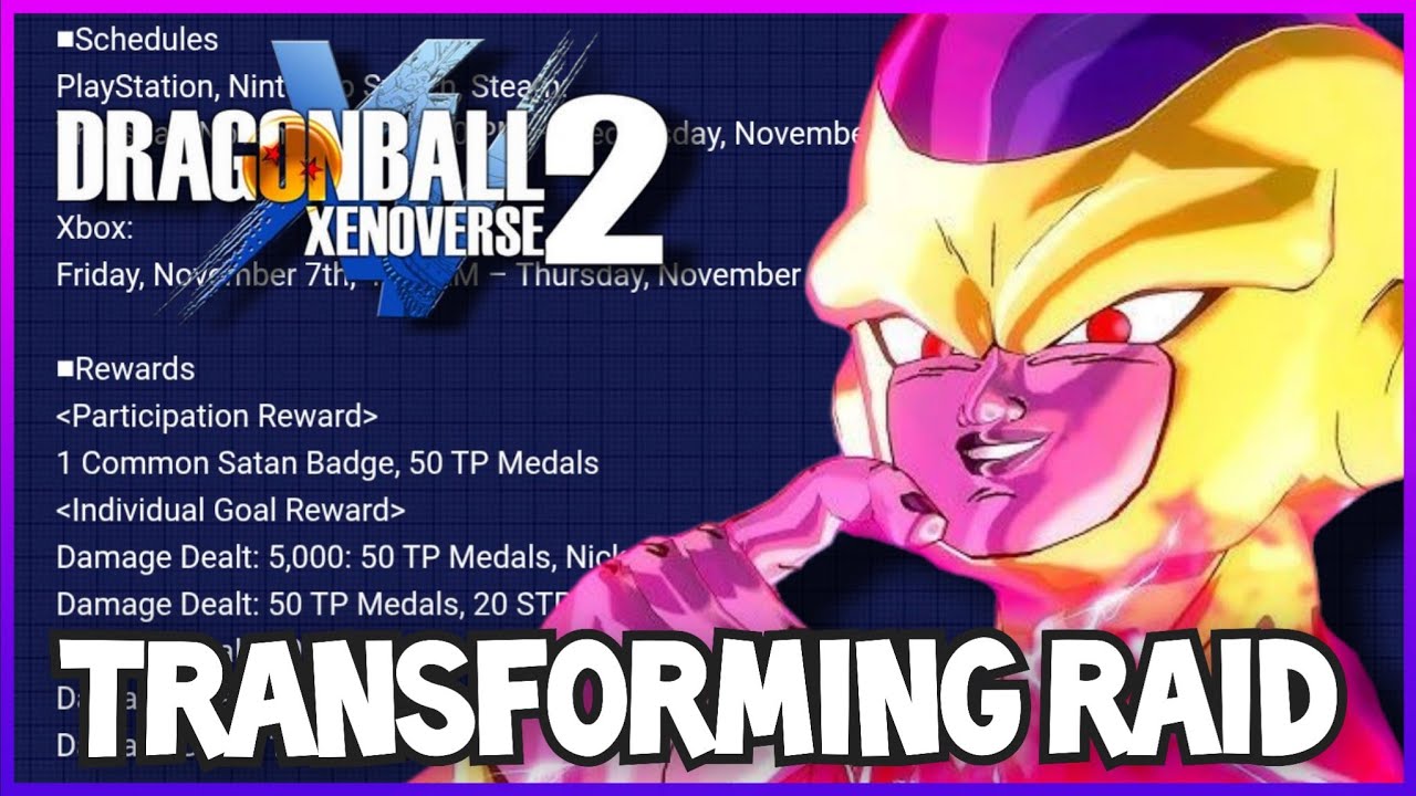 TRANSFORMING ULTRA SUPERVILLAIN FRIEZA RAID REWARDS IN XENOVERSE 2